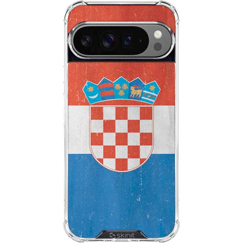 Croatia Flag Distressed Google Pixel 10 Pro Clear Case